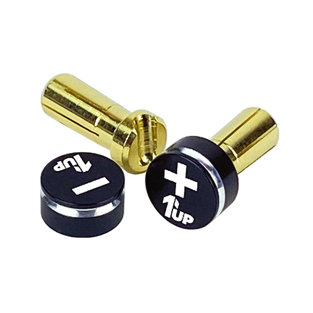 1up Racing LowPro Bullet Plugs w/ Grips - 5mm Stealth