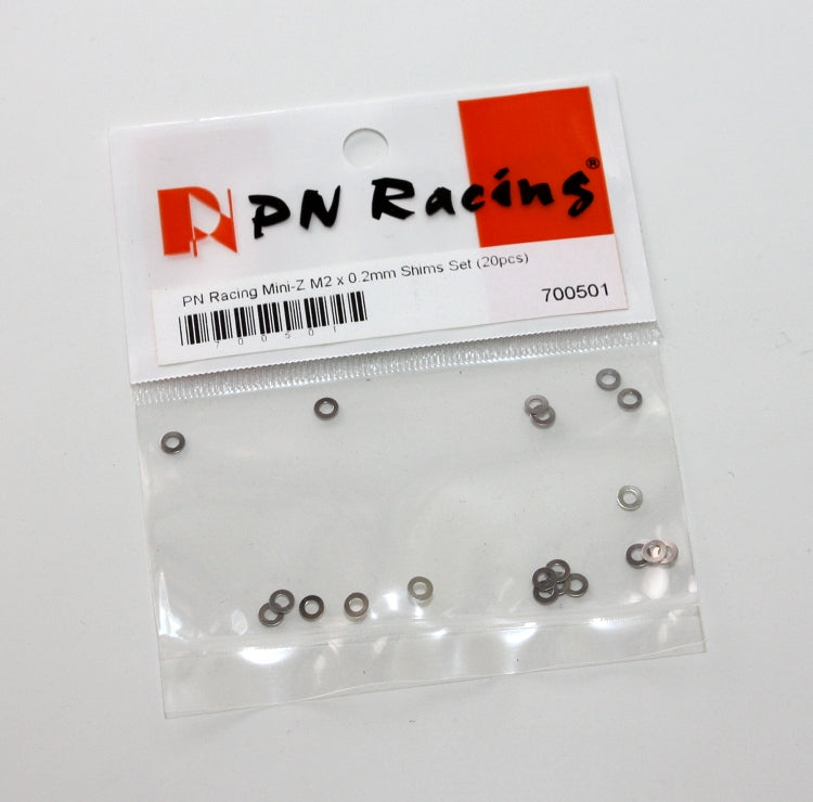 PN Racing Mini-Z M2 x 0.2mm Shims Set (20pcs)