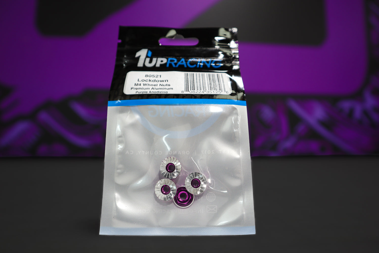 1Up Racing Lockdown M4 Wheel Nuts - Purple
